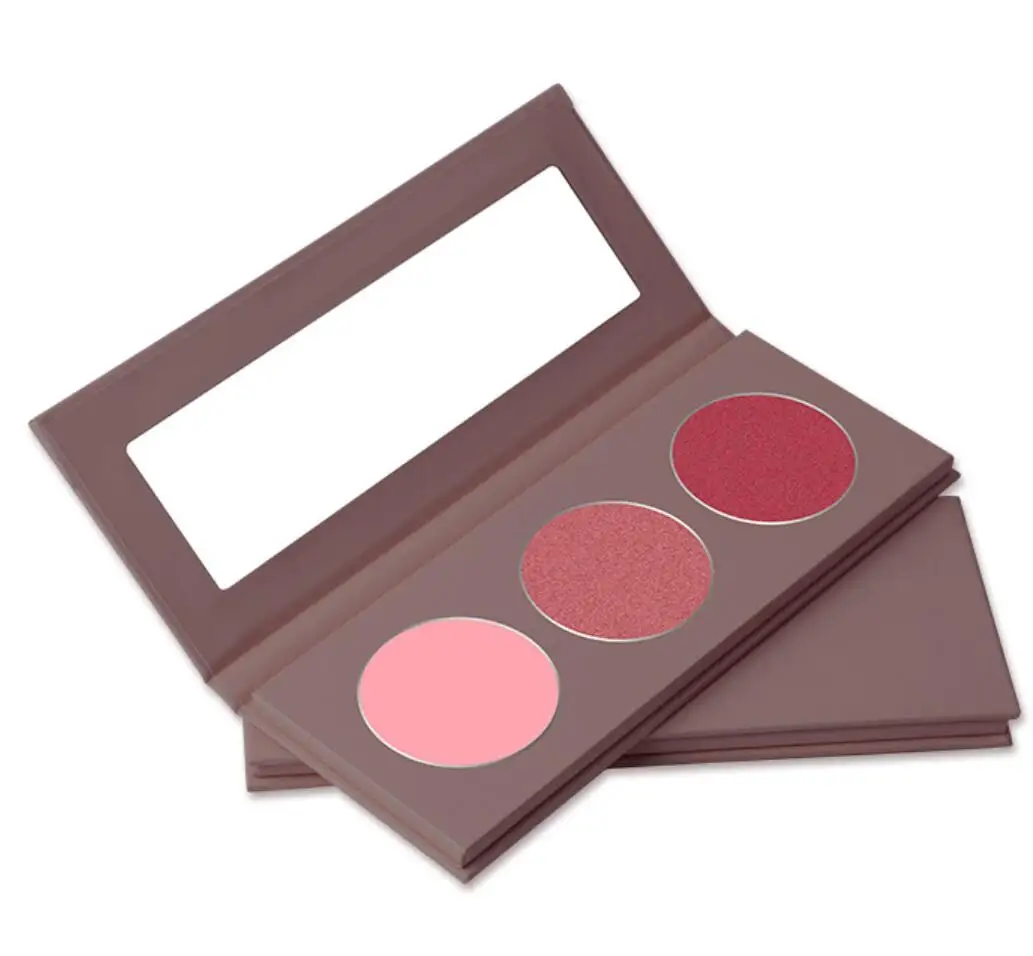 3 Colors Blush Palette Face Mineral Pigment Blusher Powder Brozer Private Label Cosmestics Professional Contour Shadow Wholesale