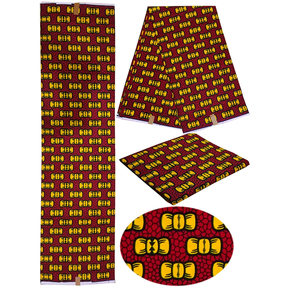 2019 New Fashion 100% Cotton Veritable 6yard/lot Ankara African Wax Print Fabric African Ankara Fabric