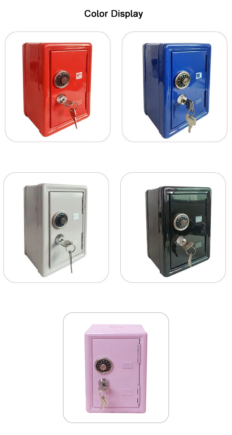 Kid Gift Key Lock Safe Case Creative Piggy Bank Metal Saving Box Password Digital Coin Cash Organizer Secret Hidden Storage Box