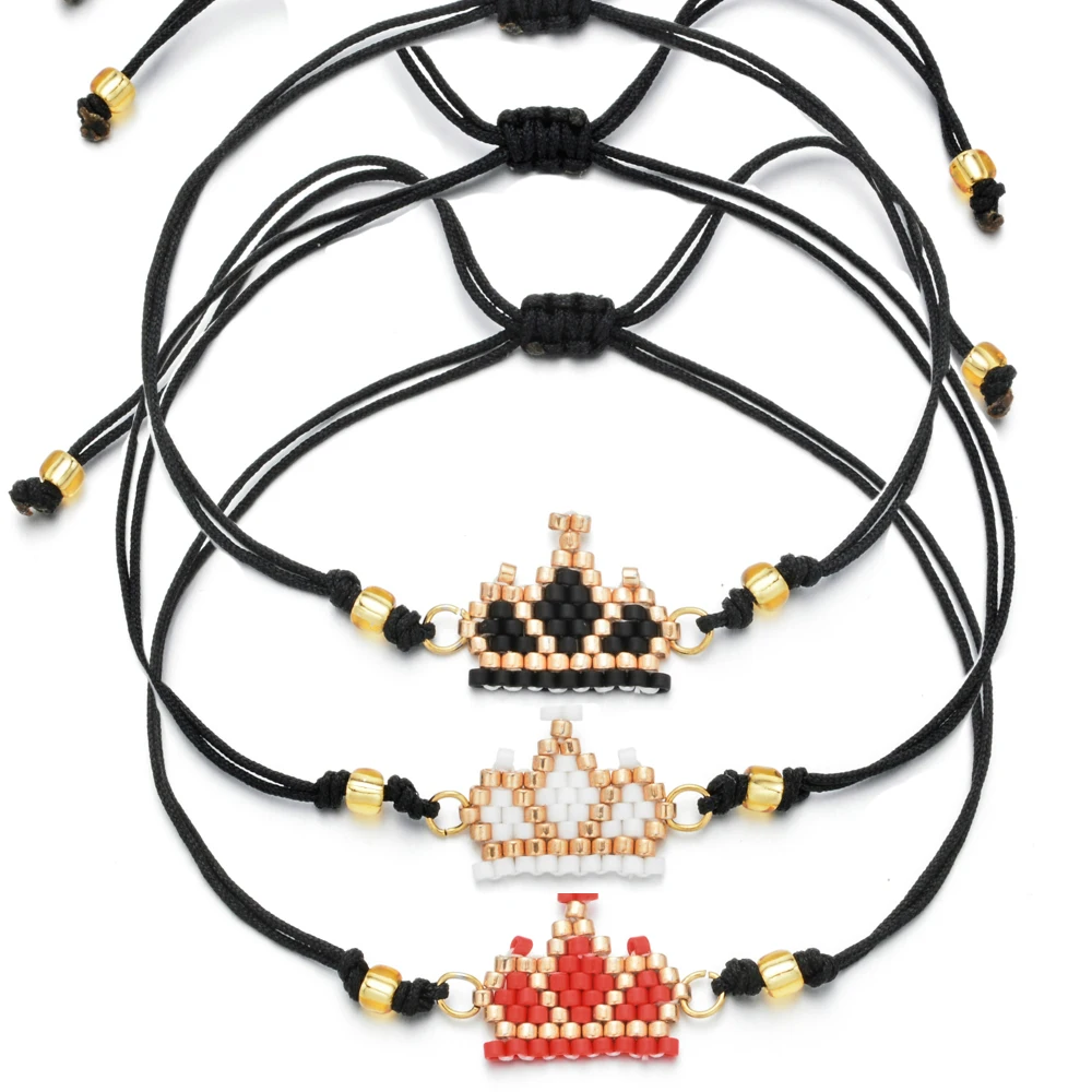 Diy Woven Rope Miyuki Seed Beads Bracelet Boho Santa Claus Elk Bracelet Simple Handmade Friendship Bracelet for Women Gifts