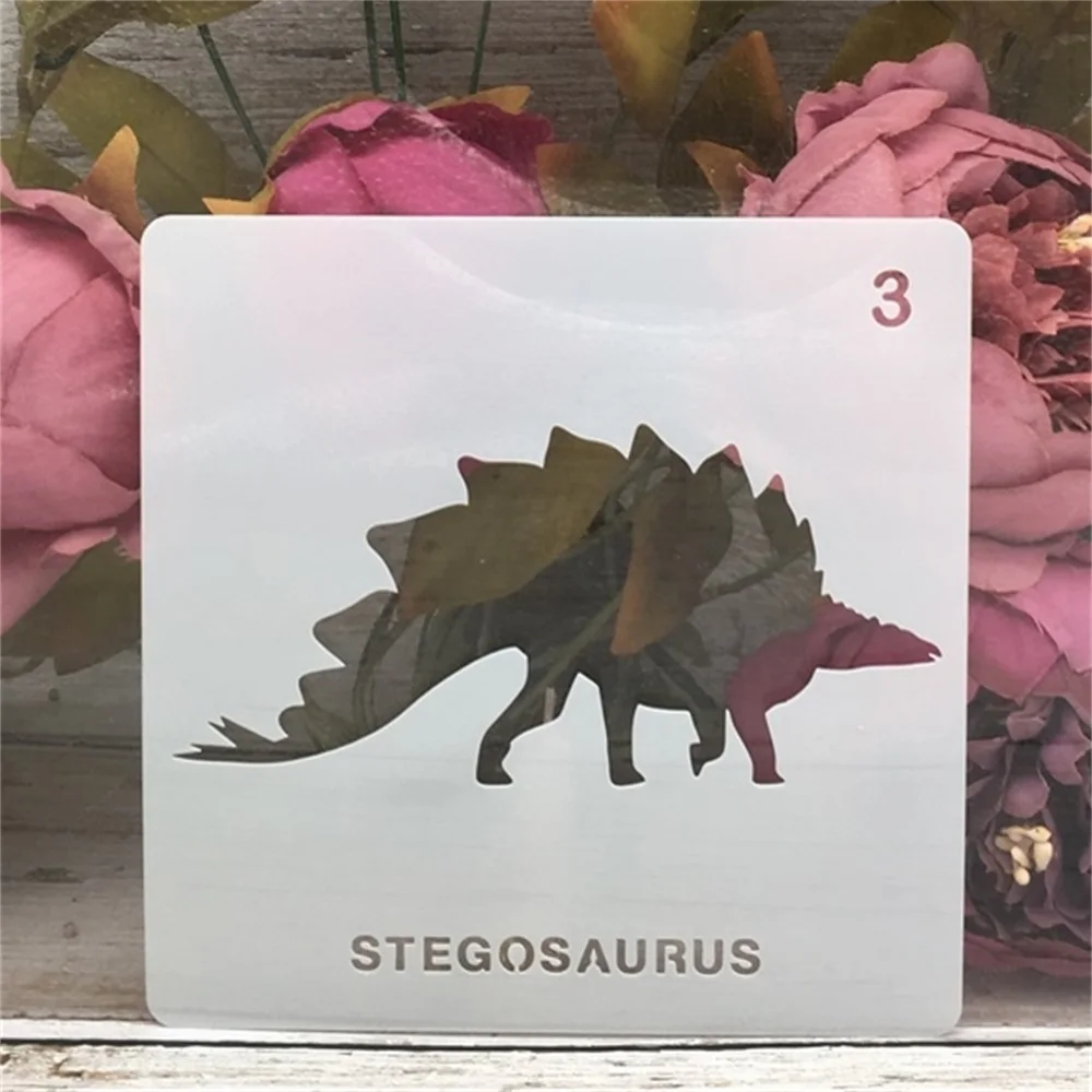 Dinosaur DIY Layering Stencils Set, 12 Types, 12Pcs