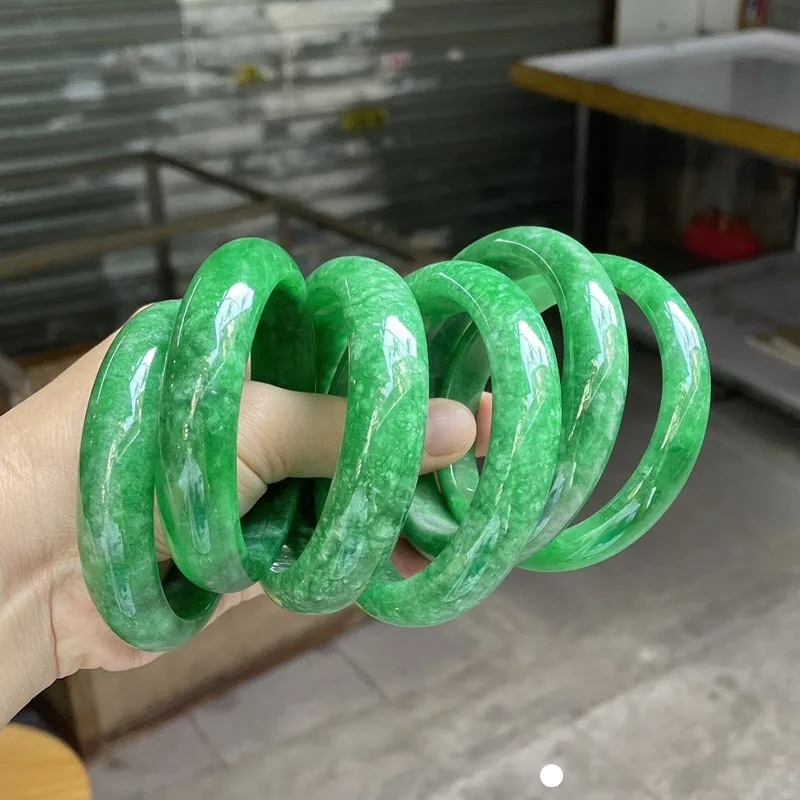 Free Shipping 100% Real Jade Bracelet Green Bangle Jadeite Jasper Bangles Wide Adult Women Hand Jewelry Couple Bracelet