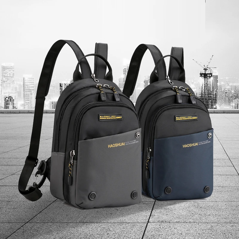 Männer Kleine Rucksack Rucksack Messenger Cross Body Brust Taschen Mehrzweck Military Reise Nylon Männlichen Mode Daypack Rucksack – Detail 29