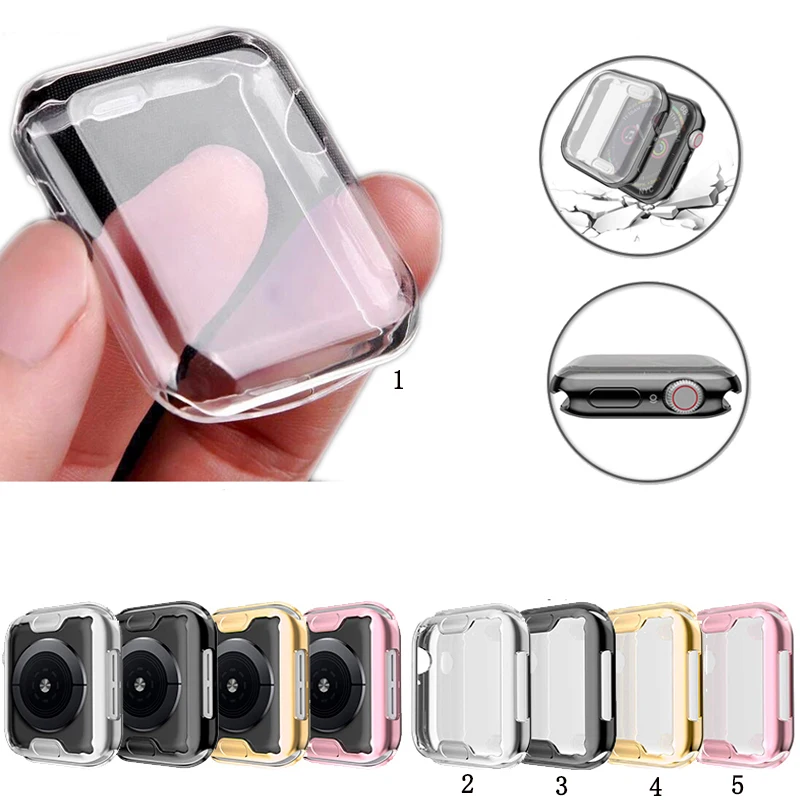 

Case Cover for Apple Watch Case 9 8 7 6 SE 5 4 3 2 1 41mm 45mm 42MM 38MM Soft Clear TPU Screen Protector for iWatch 44MM 40MM