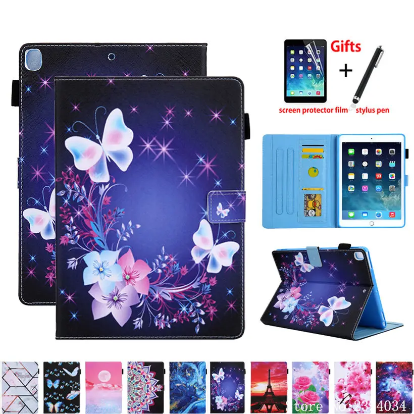 Coque Case For iPad 10.2 inch 8th 7th 2020 2019 Cover For iPad Pro 10.5 Air 3 2019 Funda Fashion butterfly Protective Capa +Gift