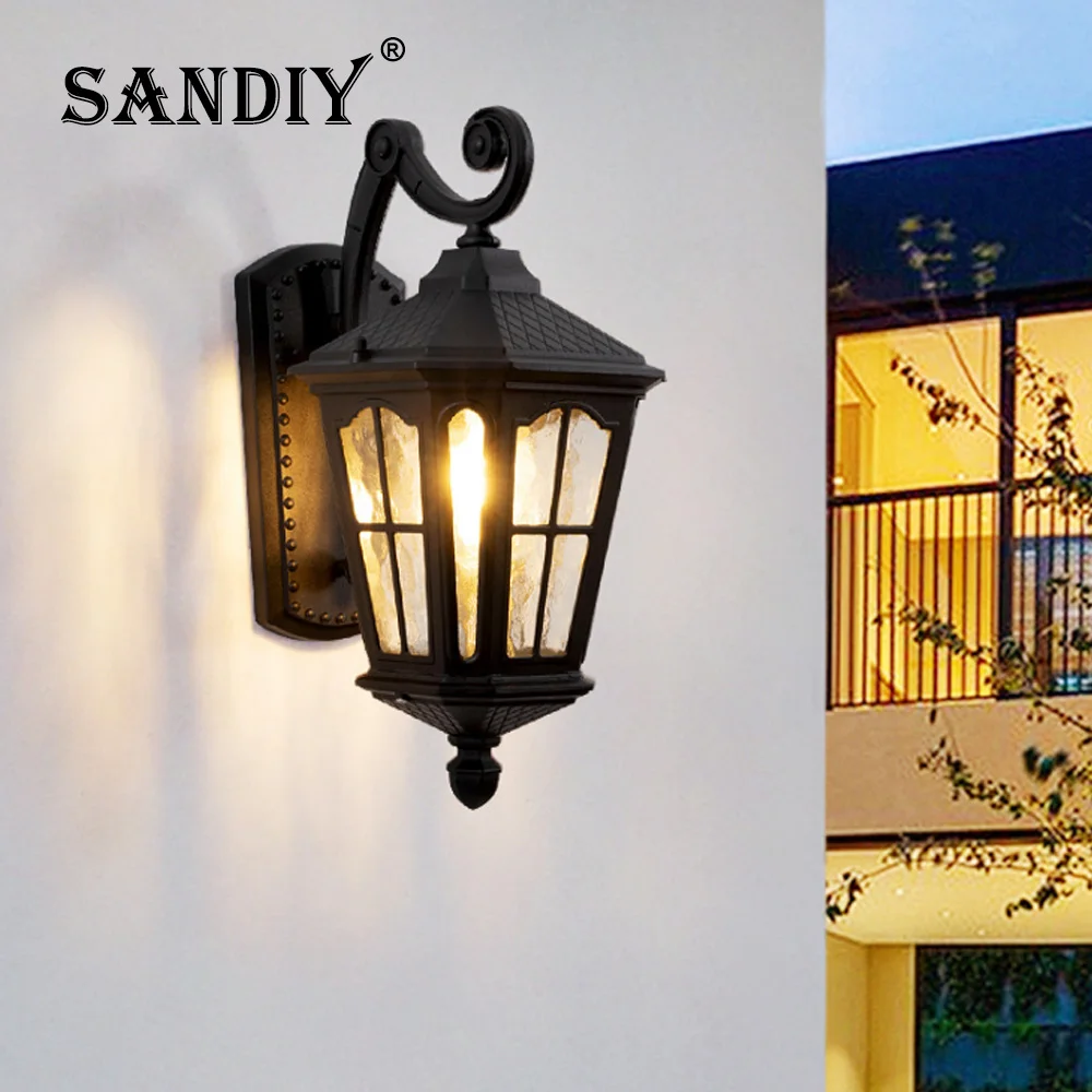 SANDIY European Vintage Outdoor Wall Light IP65 Waterproof Sconce for House Doorway Porch Villa Garden Retro Exterior Wall Lamp