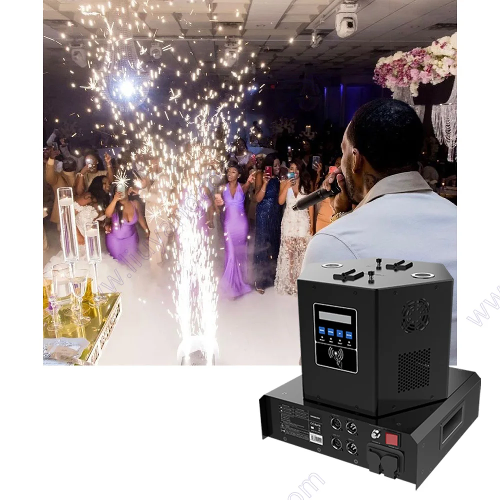 

Cold Spark Fireworks Machine Rotatable Spin Sparkler Wedding Decoration Revolving Stage Special Effect Party Fountain Emit Dj Fx