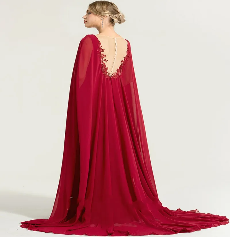 Vermelho escuro árabe dubai vestido de casamento com mangas de tampão apliques rendas chiffon vestidos de festa de noiva robe de mariage