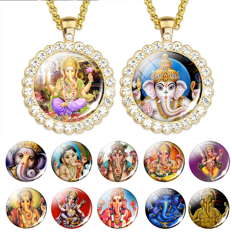 Lord Ganecha wisiorek Elephent bóg naszyjnik Ganesha hinduizm biżuteria Amulet urok wisiorek dla niego lub jej