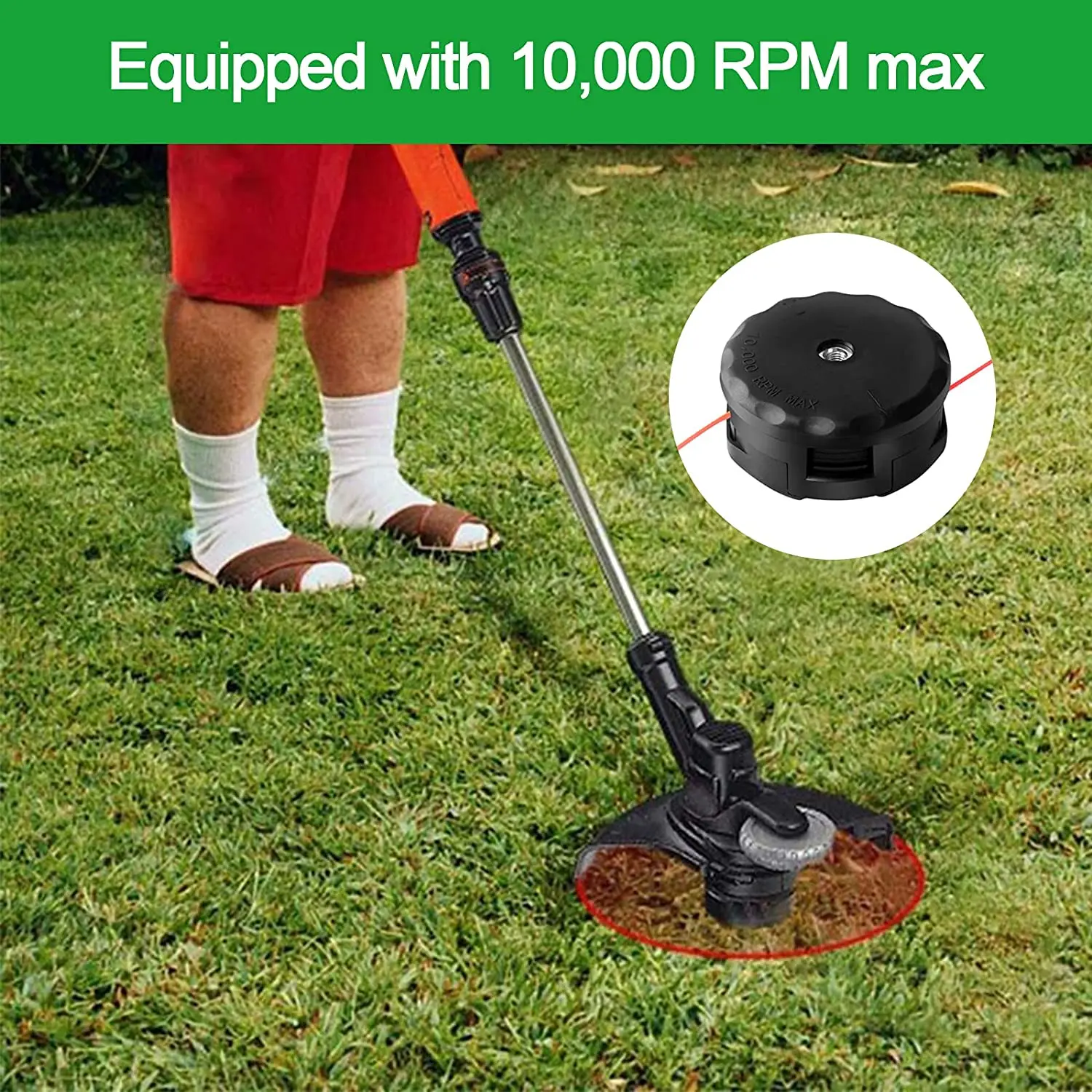 Universal Trimmer Head for Echo Weed Eater Speed Feed 400 SRM-225 SRM SRM-210 Echo GT225  Pas210 Pas211 Pas225- No Adapter