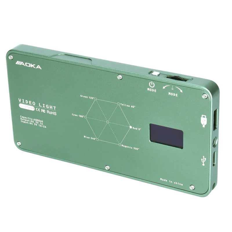 AOKA FL-70RGB التصوير الفوتوغرافي المحمولة ثلاثة ألوان LED ملء ضوء ل هاتف مزود بكاميرا