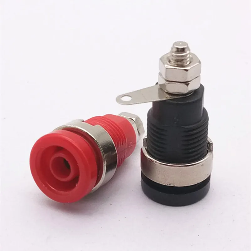 4 مللي متر الموز المقبس أنثى النيكل مطلي ملزمة آخر مسامير محول ل مكبر صوت مكبر للصوت محطات موصل البلاستيك قذيفة