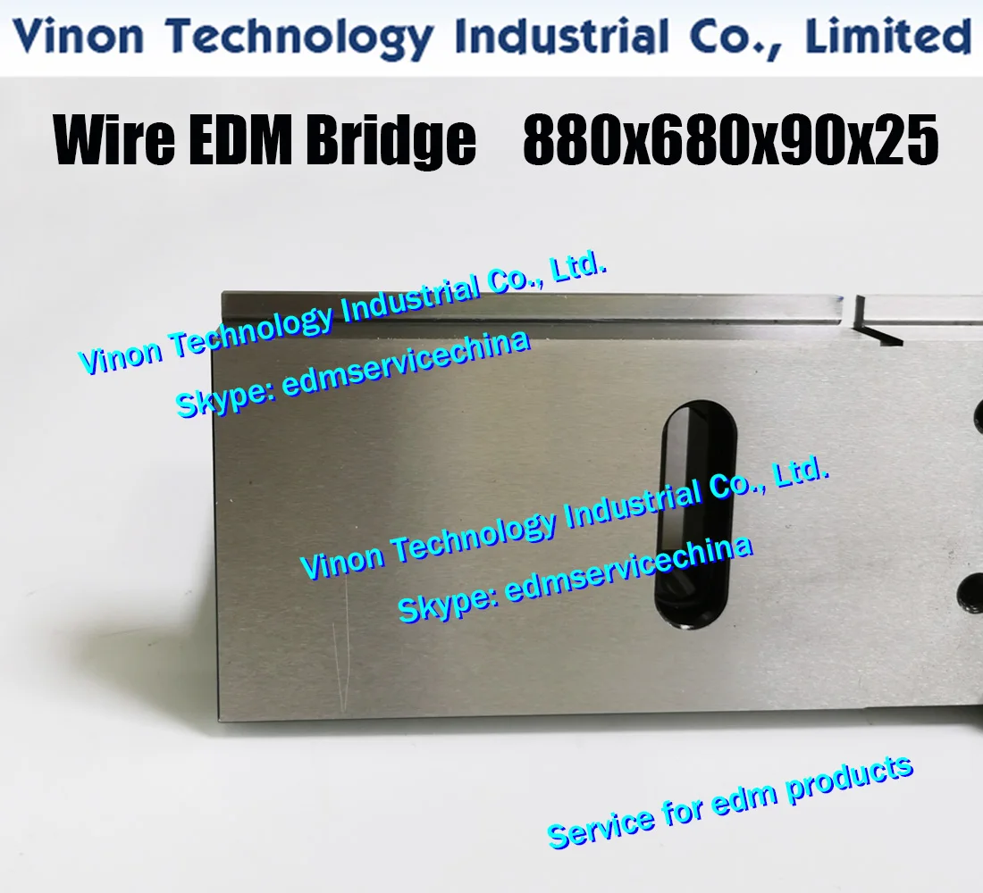 L=880x680x90x25+5mm VS33 Wire EDM Bridge for Wire Cut machine Accutex A7, edm Precision Stainless Ruler for Electrical Discharge