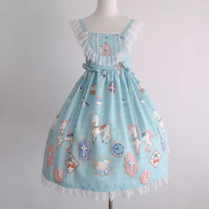 Prinzessin viktorianischen kleid kawaii mädchen täglichen loli cos süße lolita strap kleid vintage falbala bowknot nette druck hohe taille