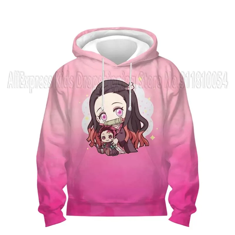 Toddler Demon Slayer 3D Print Hoodies Kids Anime Sweatshirts Boys Girls Cartoon Pullovers Children Tops Coats Sudadera Escolar