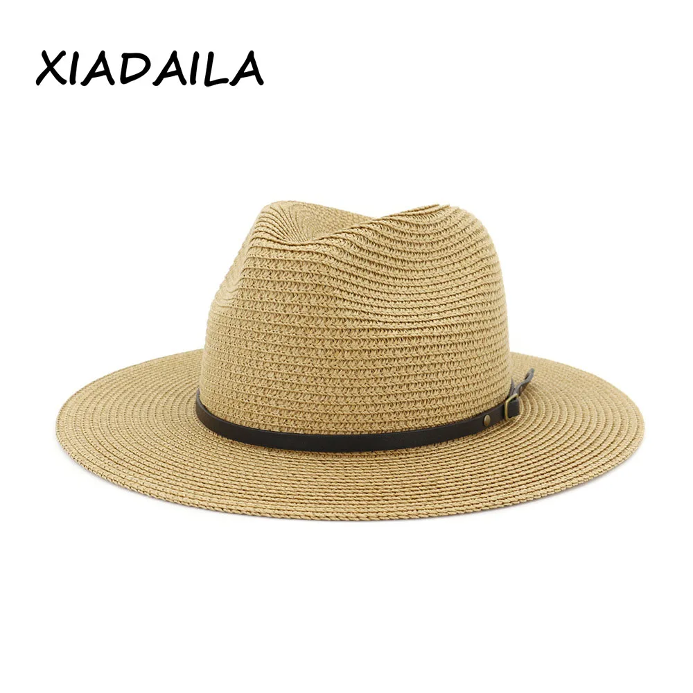 2020 NEW ARRIVE Panama Hat Summer Sun Hats for Women Man Beach Straw Hat for Men UV Protection Cap chapeau femme