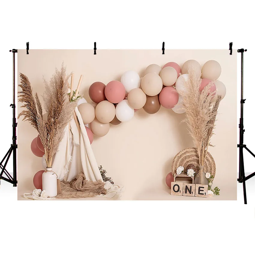 Фон для фотосъемки Mehofond розовый богемный стиль воздушный шар девочка 1-й День Рождения Вечеринка ребенок душ торт разбивать фон фотостудия