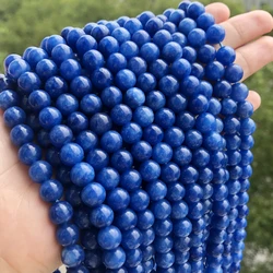 Blue Kyanite Stone Beads For Jewelry Making DIY Bracelet Necklace Round Loose Spacer Accessories Beads Strand 15