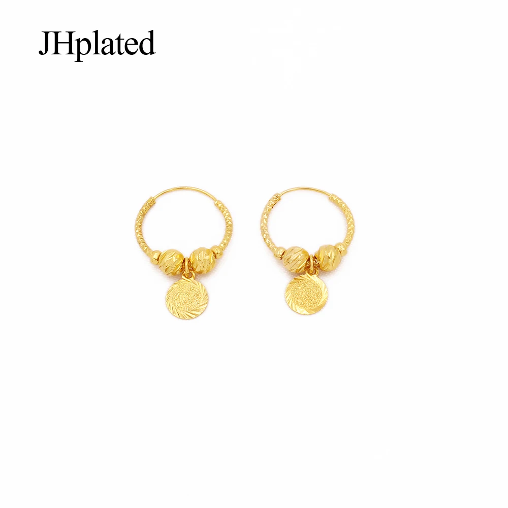 Earrings earings Saudi Arabia Gold Color Hoop for Women/Girls Jewelry African wedding Party wife gifts hoops pircing earing