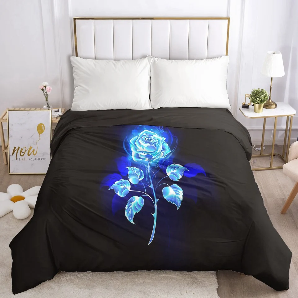 Luxury Duvet Cover with Zipper Comforter Blanket Quilt Cover 220*240 200*200 3D Rose Bedding for Wedding