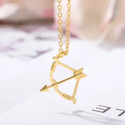 Bow Arrow Necklace For Women Gold Color Cupid's Arrow Necklcae Pendant Stainless Steel Jewerly Wedding Couple Gifts collar 2024