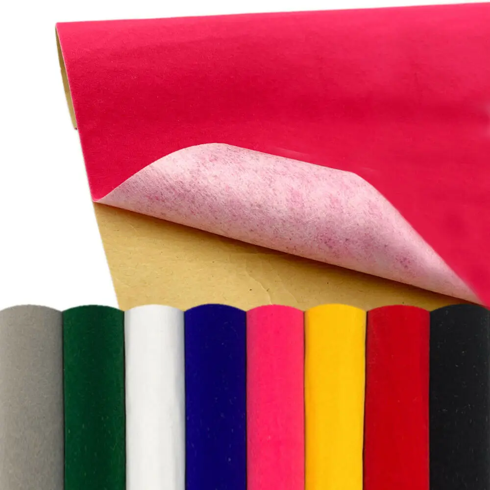 Fabric Adhesive Velvet Sheets with Sticky Glue Back for Art Craft Jewelry Box Liner Furniture Protector Pads Water Resistant DIY