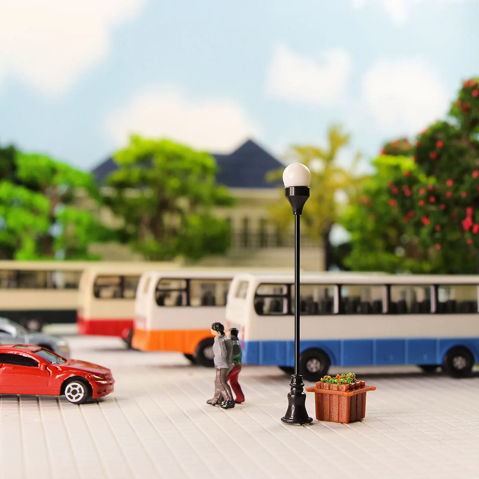 10 قطعة نموذج القطارات OO HO مقياس 1:75 خمر مصباح دائري آخر أضواء الشوارع الدافئة الأبيض المصابيح LFT11OO