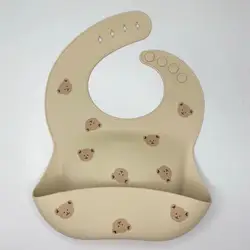 Baby Lätzchen Burp Tücher Wasserdicht Kinder Babys Zubehör Neugeborenen für Neue Geboren Cartoon Bär Baby Zeug Silikon Gel Bib Fütterung