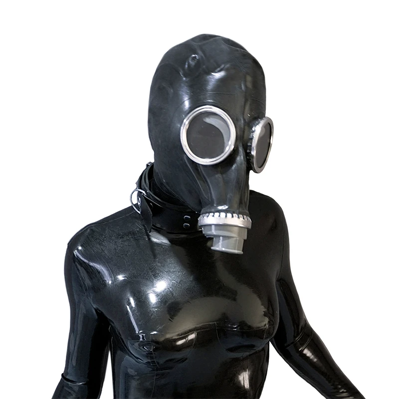 Ftshist All-Inclusive Fetish Gas Breathing Mask And Bag Set For Latex Clothing Accessory Cosplay Choking Headgear