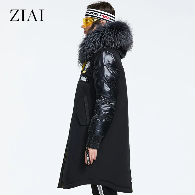 ZIAI 2022 Winter women down jacket Long Coats female fashion top quality zipper Natural fur collar ZR-3022