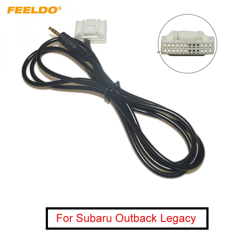 

FEELDO Car 24Pin Aux Line 3.5mm Male Audio MP3 AUX-in Adapter For Subaru Outback Legacy Audio In-put AUX Connector Cable