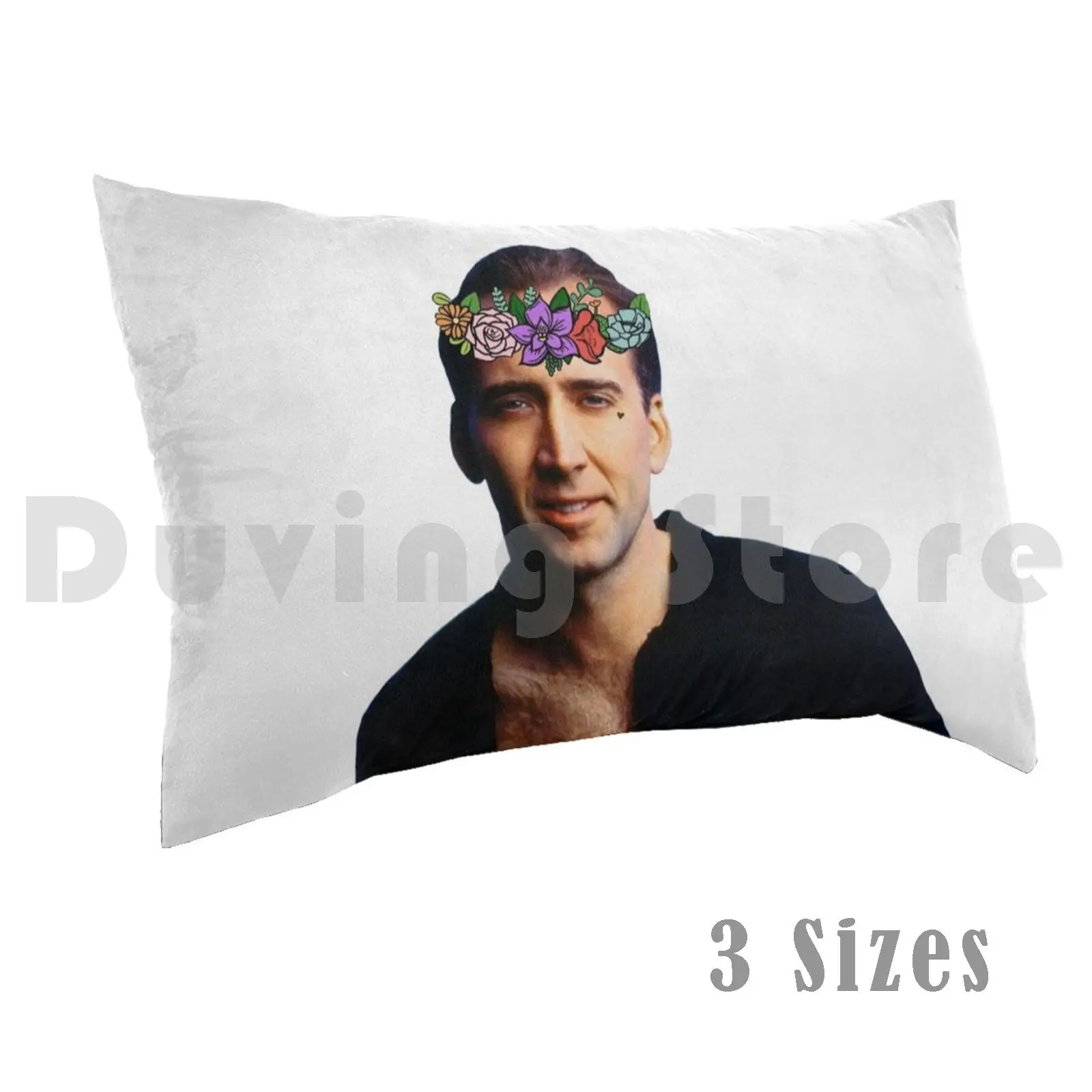 Nicolas Cage Floral CrownPillow case Nicolas Cage Nic Cage Flower Crown National Treasure Meme