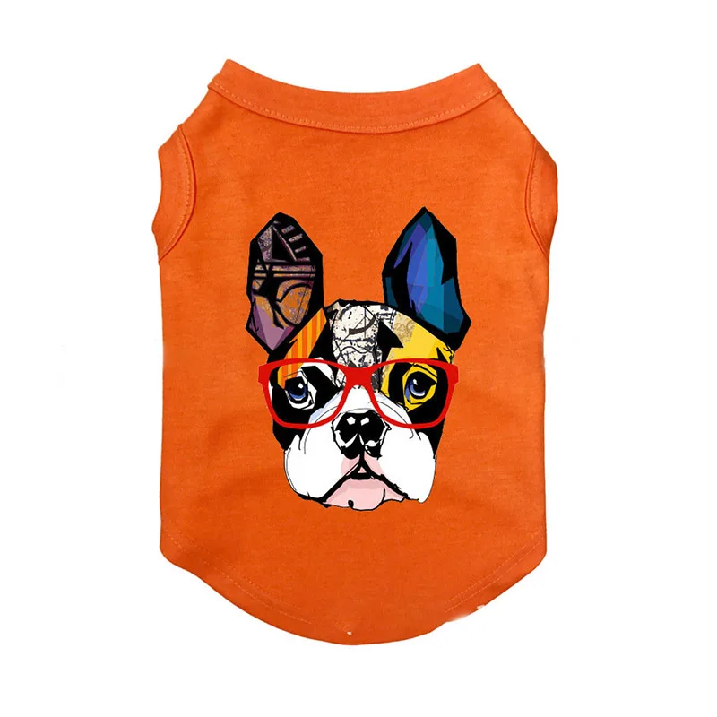 New Dog Clothes For Pet Letter Print Cartoon Animal For Small Medium Pets Cat Dog Shirt T-shirt Vest Pet Puppy French Bulldog