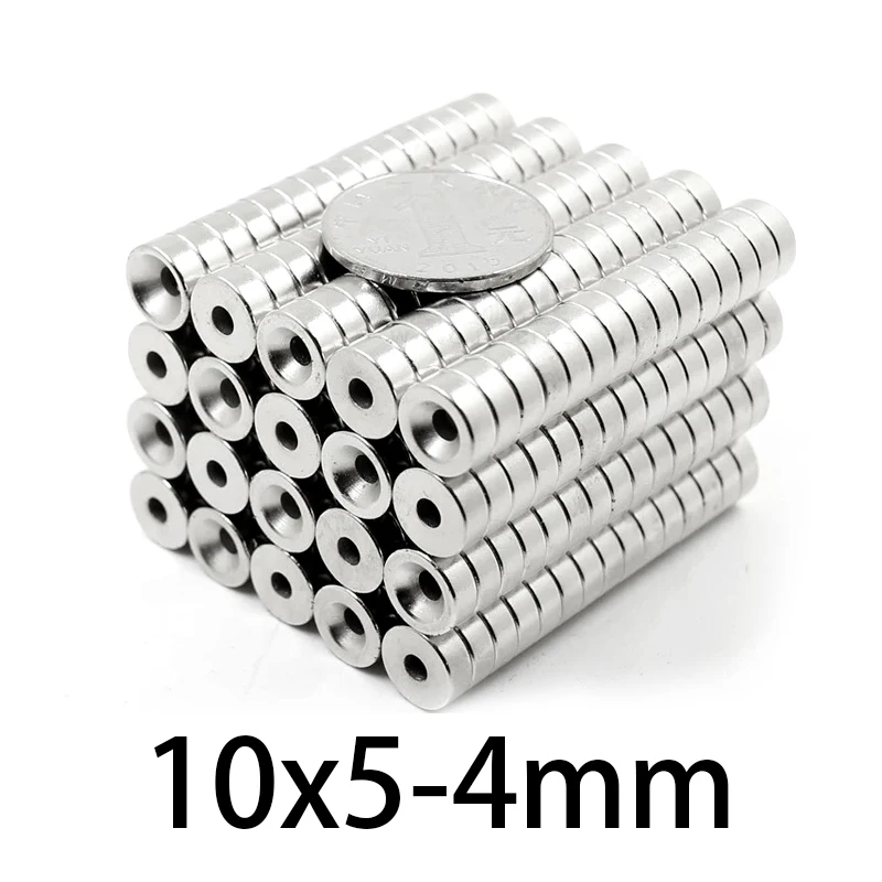 10-200 pz N35 10x5-4mm neodimio foro tondo magneti per frigorifero magnetico perforato circolare terre rare micro cerchio magnete 10*5-4mm