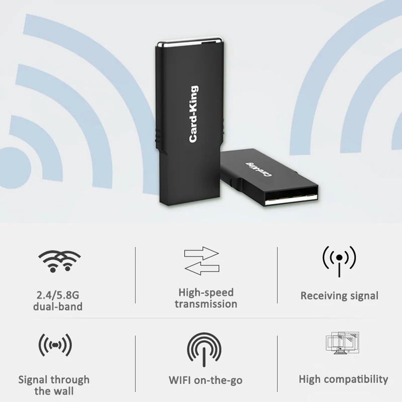 Wi-fi Tốc Độ 600Mbps Adapter Wifi Usb 2.4/5.8G Không Dây Kép Mạng 802.11AC Tốc Độ Cao Dành Cho Laptop máy Tính Để Bàn PC Usb Wifi Thẻ