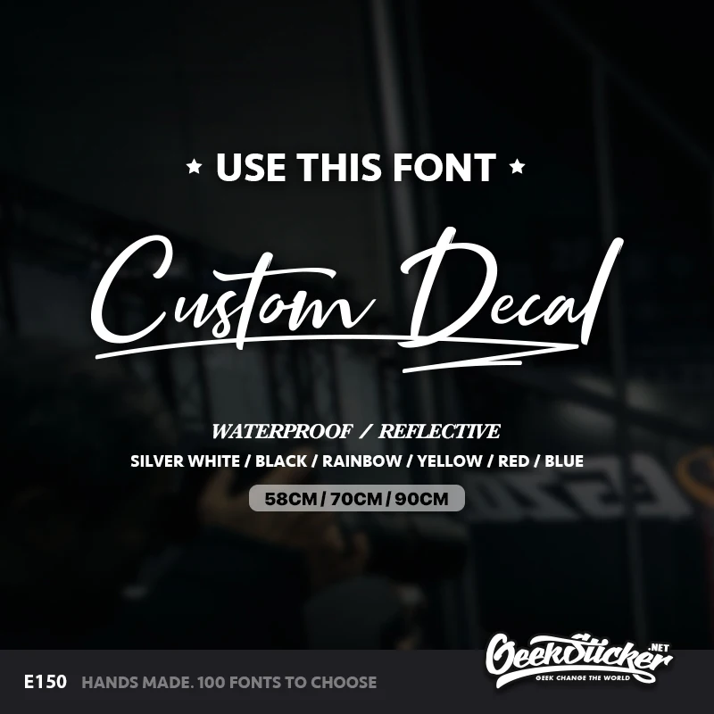 

Geeksticker E150 OEM Personal Customized text AD Car window body logo advertising advertisement Sticker Custom Decal wholesale