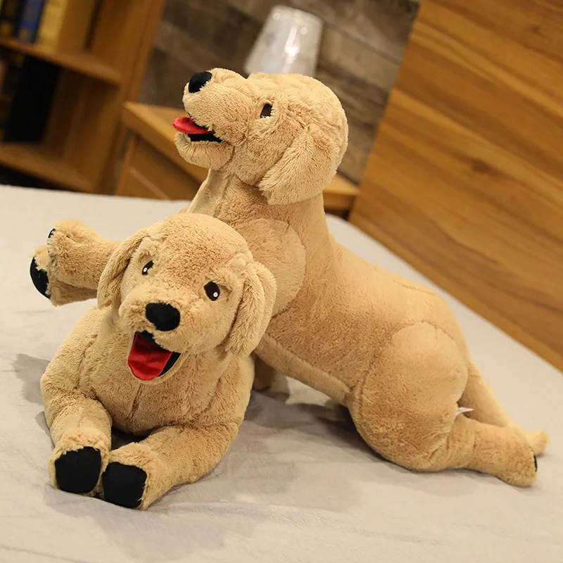 Hot 35/75cm Simulation Labrador Dog Plush toy Creative Realistic Animal Puppy Dolls Stuffed Soft Toys for Children Birthday Gift