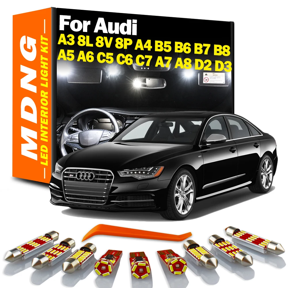 MDNG Canbus Autolampen Voor Audi A3 8L 8V 8P A4 B5 B6 B7 B8 A5 A6 C5 C6 C7 A7 A8 D2 D3 Auto LED Interieur Kaart Dome Kofferbak Licht Kit