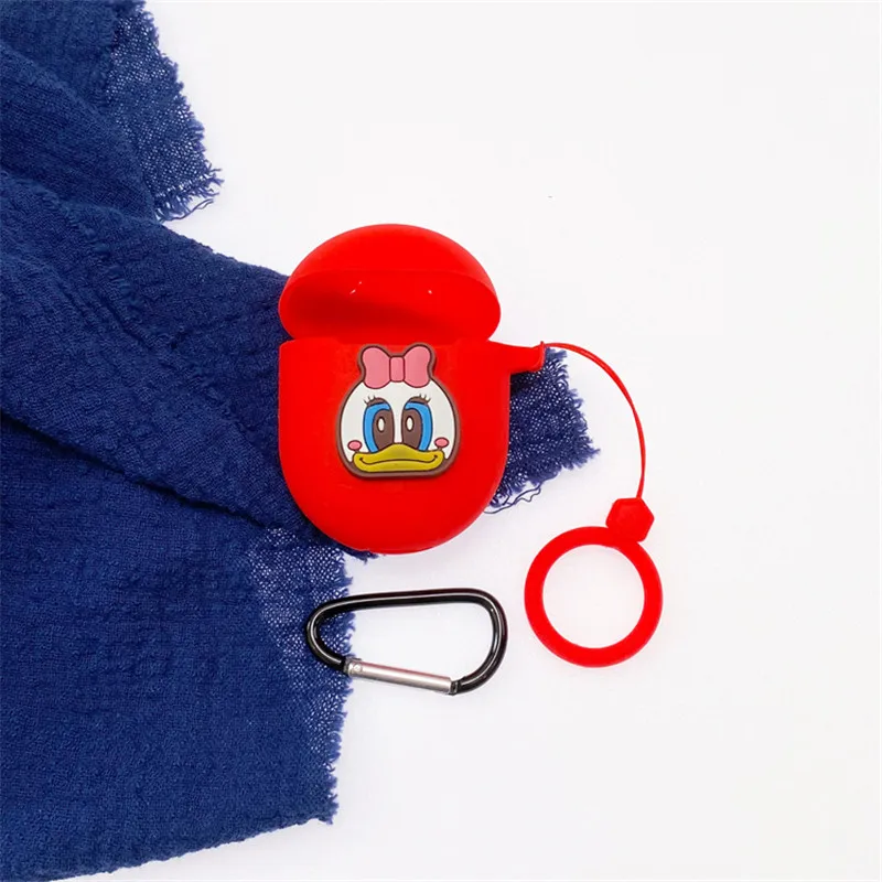 كارتون ديزني سماعة حافظة لهاتف شاومي ريدمي إيردوتس 3 برو سيليكون اللاسلكية بلوتوث سماعة الغطاء الواقي مع هوك