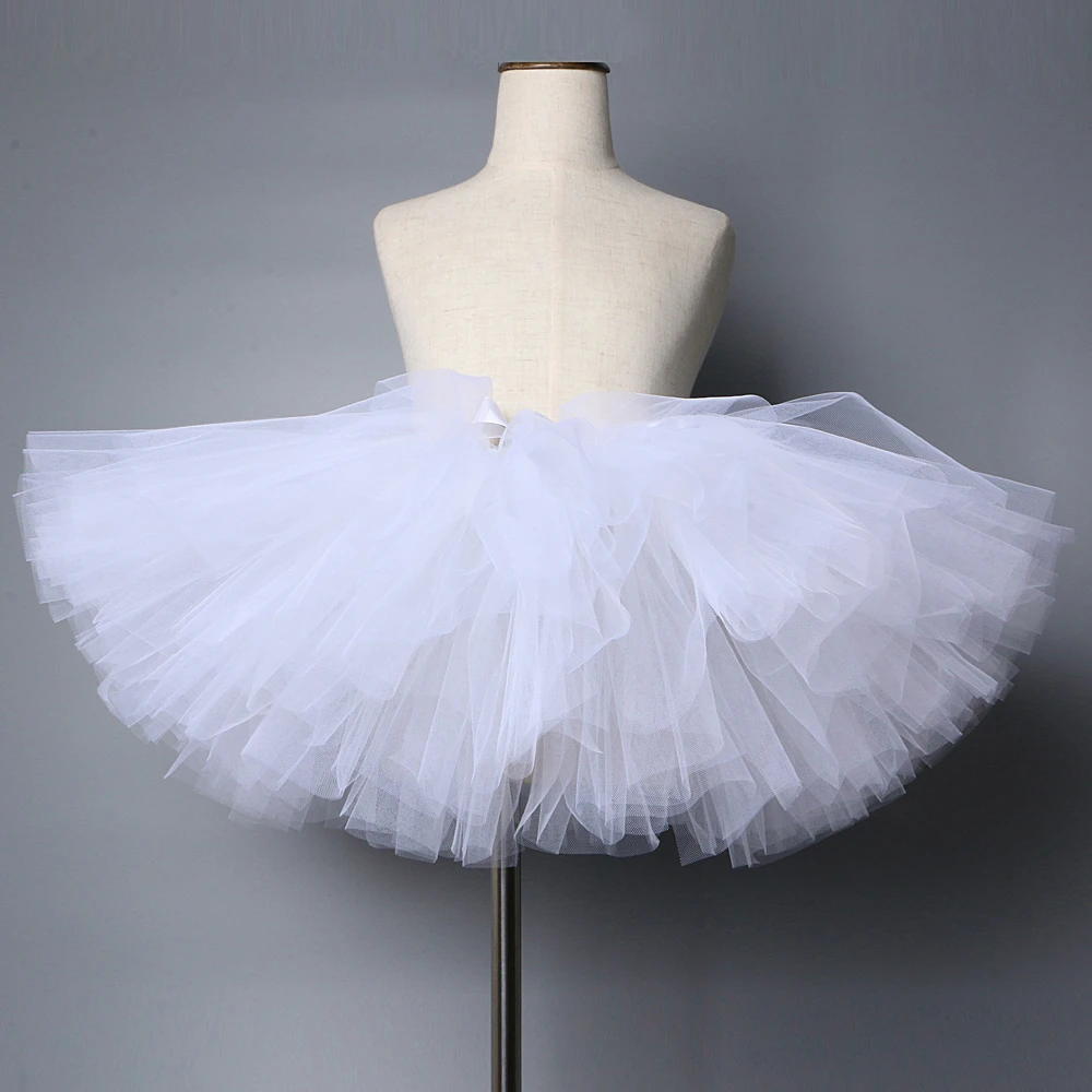 White Tutu Skirt for Girls Kids Halloween Party Costume Newborn Baby Girl Birthday Tutus for Photo Props Children Tulle Skirts