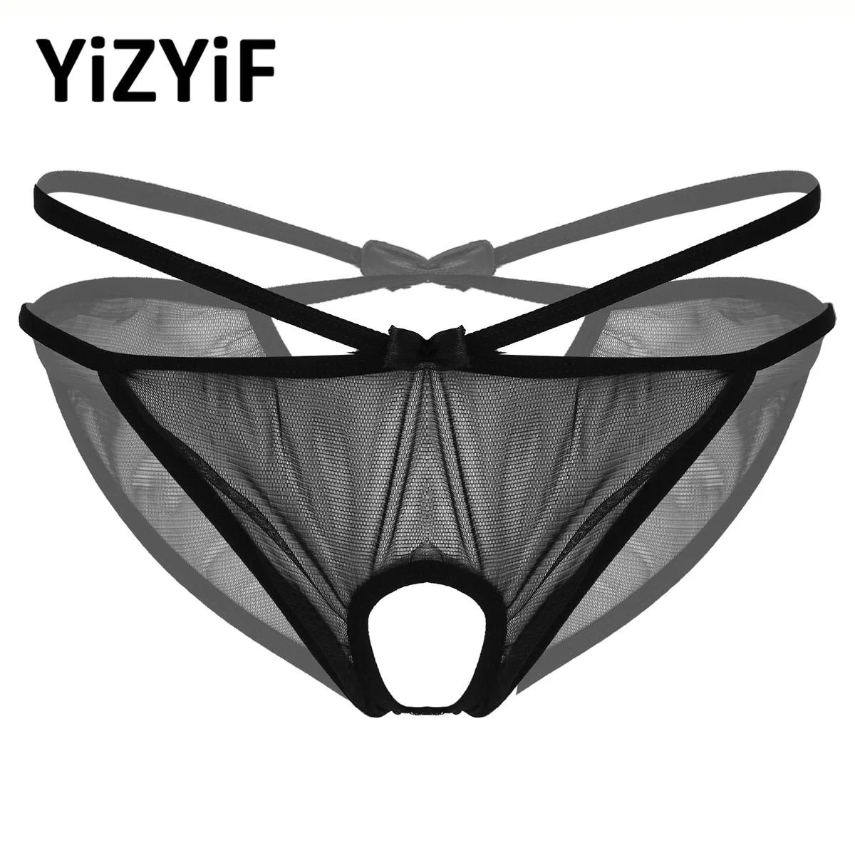 

Erotic Crotchless Lingerie Women Black See-through Mesh Open Crotch Porno Panties Underpants Sex Briefs