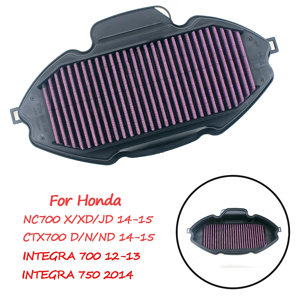 

Motorcycle Air Intake Filter Cleaner High Flow Non-woven Fabric Air Filter For Honda NC700 X/XD/JD CTX700 D/N/ND INTEGRA 700 750