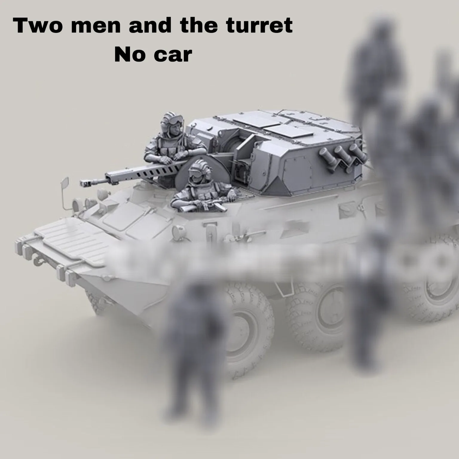 1/35 Resin Model Figure GK，Two men and the turret , No car , Unassembled and unpainted kit