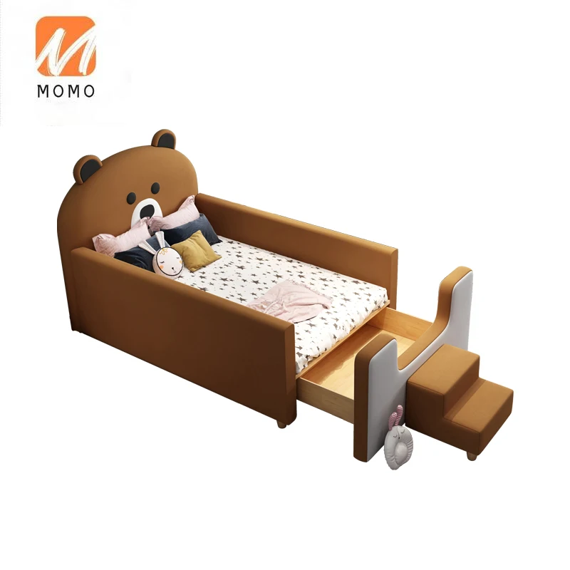 Children's Widened Stitching Bed Belt Drawer Solid Wood Boy Bed Separation Artifact Crib Soft Bag with Fence Yanbian