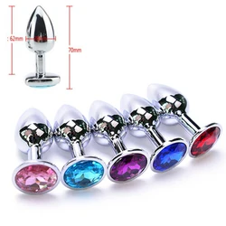 Anal Plug Sex Toys Stainless Smooth Steel Butt Plug Tail Crystal Jewelry Trainer For Women/Man Anal Dildo SHAKI Adults