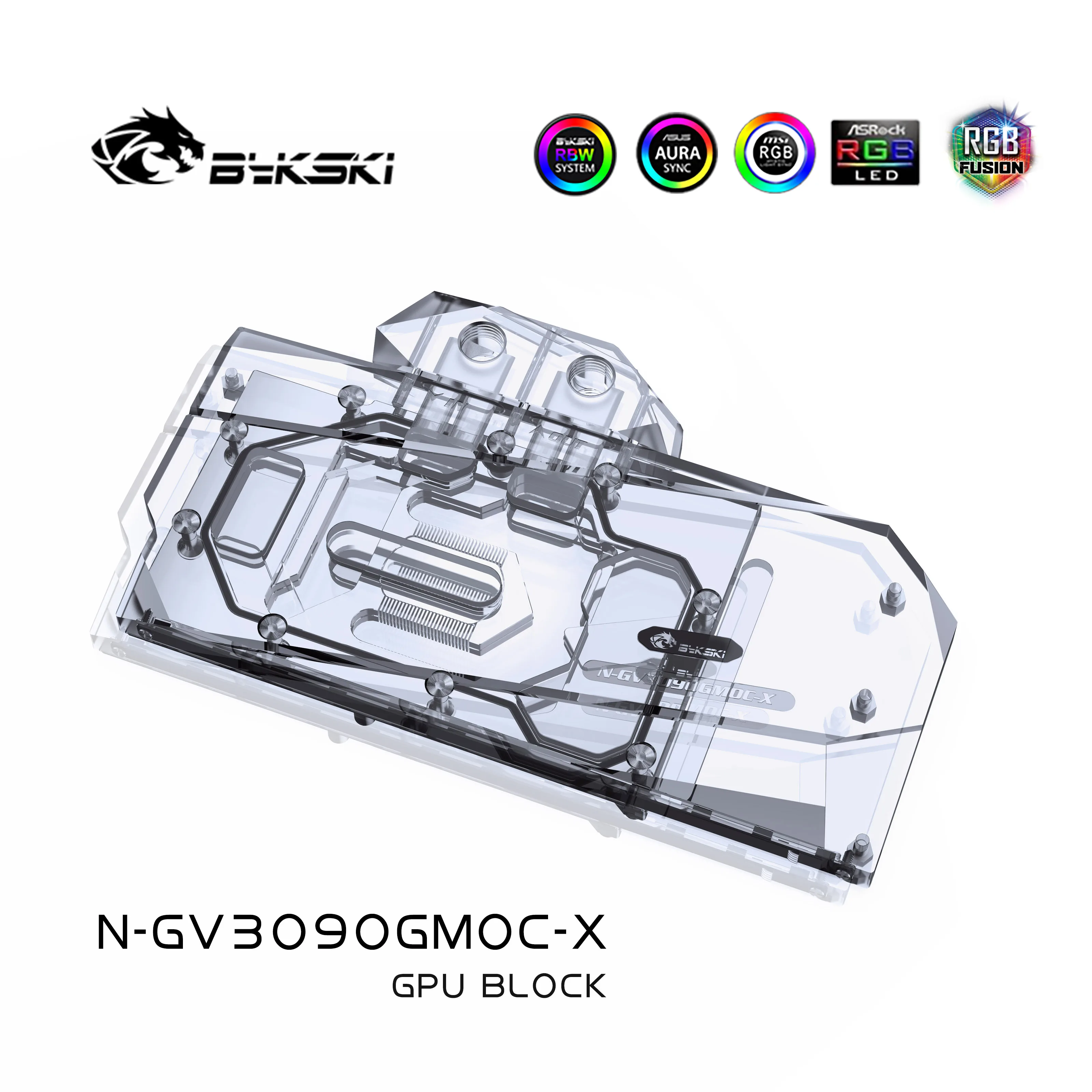 Imagem -02 - Bykski Gpu Bloco de Água para Gigabyte Geforce Rtx 3080 Jogos oc 3x 10g 3090 24g Refrigerador de Água de Cobertura Completa N-gv3090gmoc-x