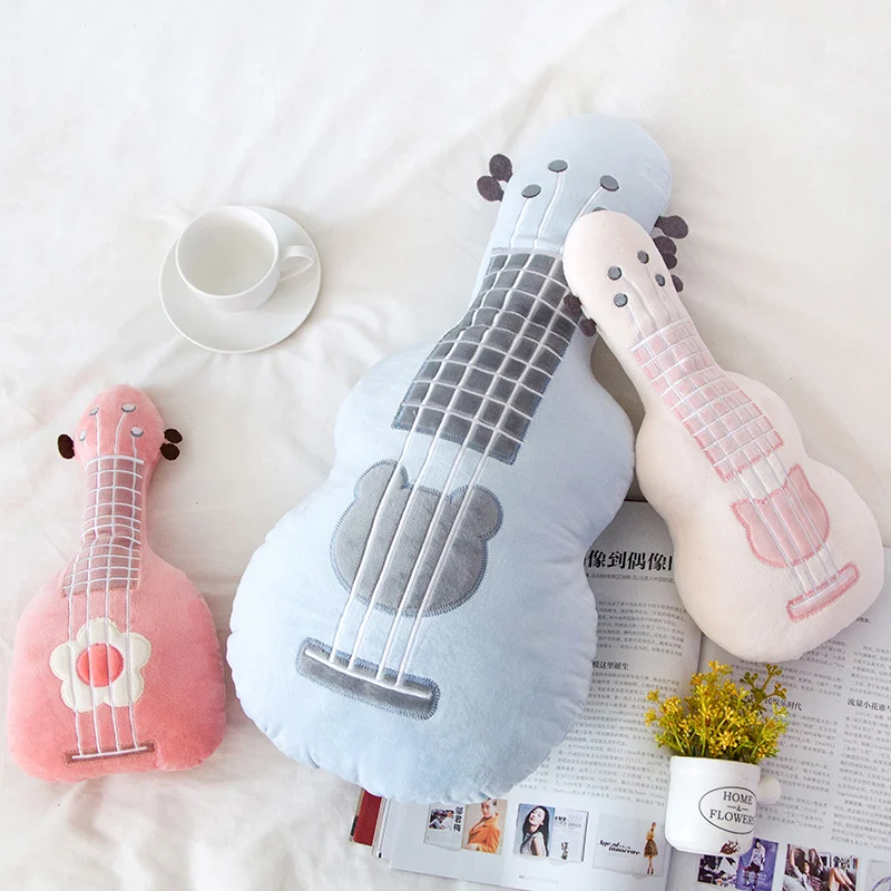 New Simulation 3D Guitar Plush Toy Soft Pillow Fashion Cute Home Decor Textile Bedding Supplies Pillows Girl Birthday Xmas Gift