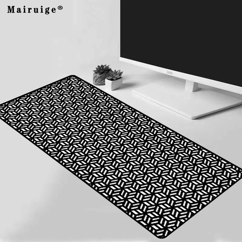 

Mairuige Gaming Mouse Pad Black White Abstract Mouse Pad Computer Notebook Cool Desk Mat Gaming Accessories Gaming Desk 90X40