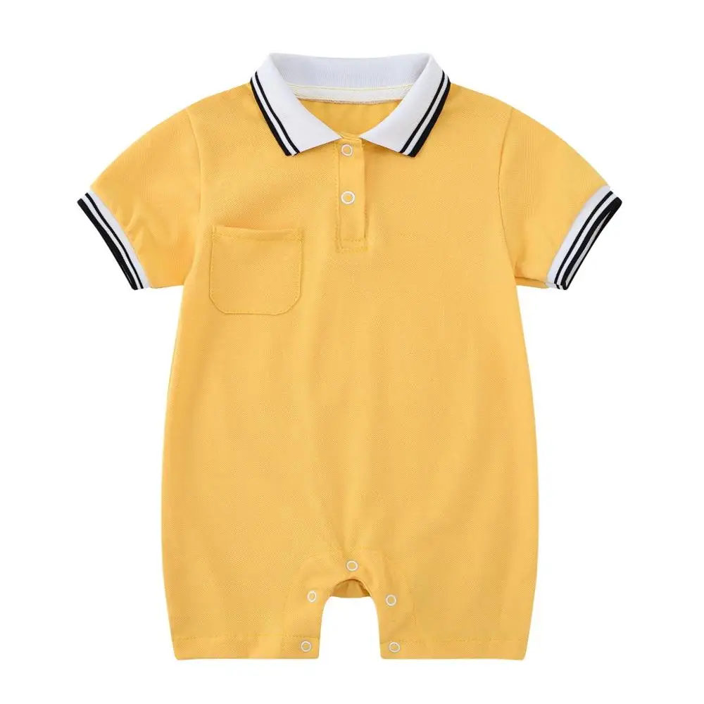 2021 Cotton Newborn Bodysuits Baby Girls Jumpsuits Summer Short Toddler Clothing Fashion Clothes Children\' Kids POLO Shirt
