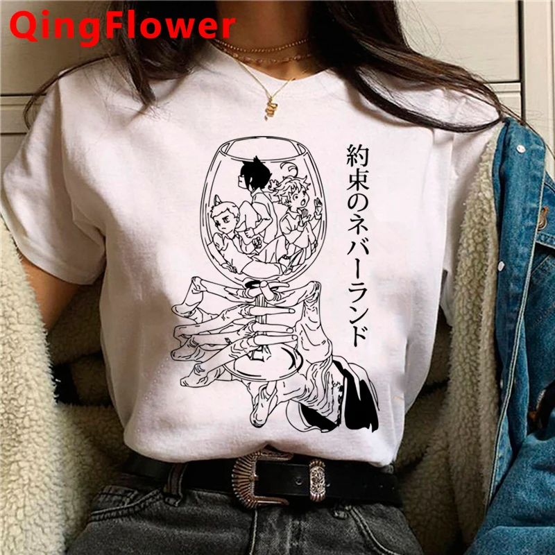 Janpanese Anime The Promised Neverland T Shirt Men Summer Tops New Cartoon Emma Norman Ray Graphic Tees Unisex T-shirt Male